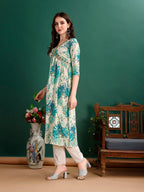 Alia Cut Floral Printed & Embroidered Kurta With Pant & Dupatta Set Premium Luxury, Multicolor - Hiral Fashion