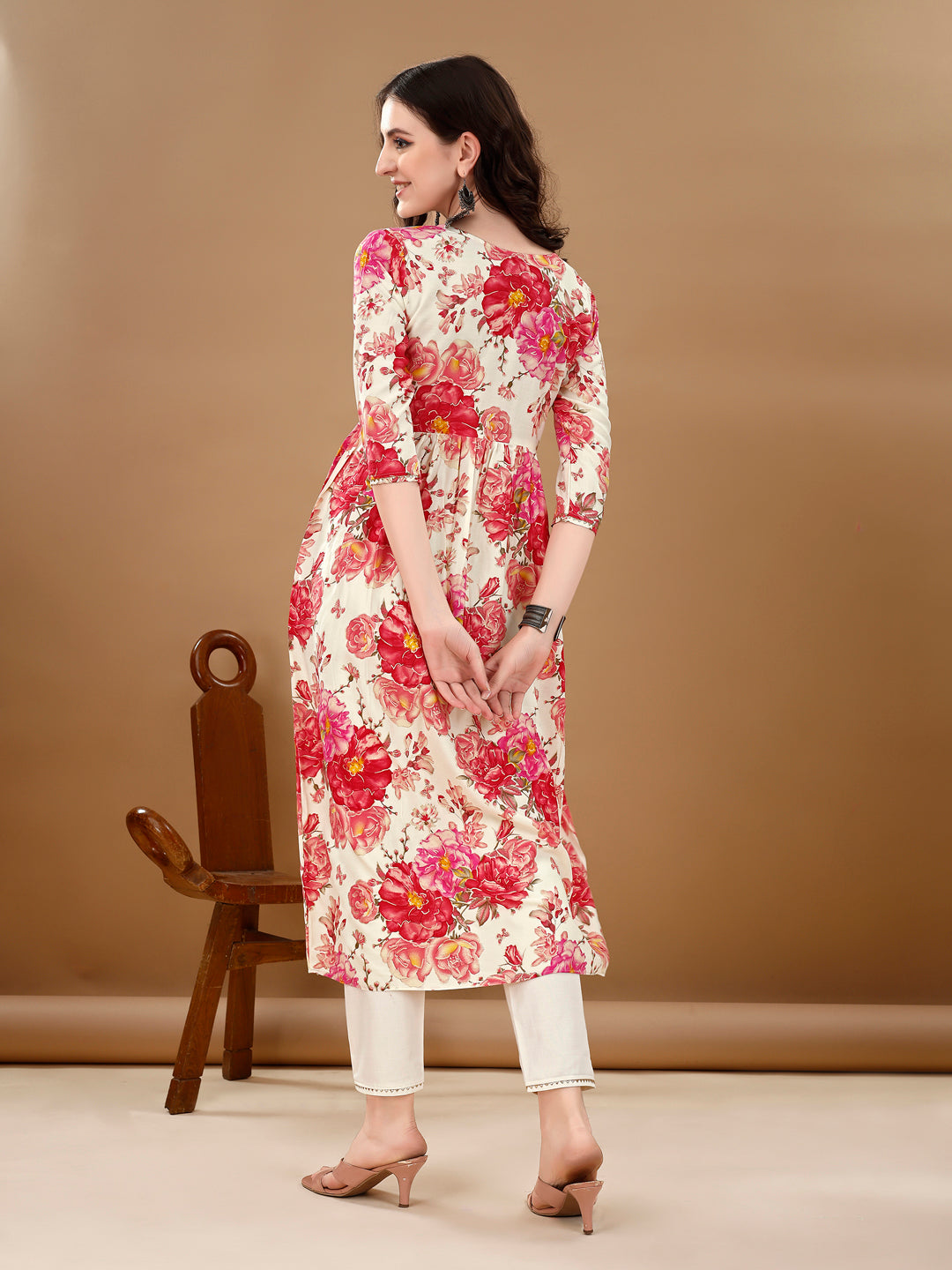 Alia Cut Floral Printed & Embroidered Kurta With Pant & Dupatta Set Premium Luxury, Multicolor - Hiral Fashion - Distacart