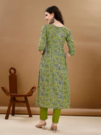 Alia Cut Floral Printed & Embroidered Kurta With Pant & Dupatta Set Luxury Premium, Multicolor - Hiral Fashion - Distacart
