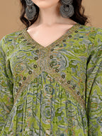 Alia Cut Floral Printed & Embroidered Kurta With Pant & Dupatta Set Luxury Premium, Multicolor - Hiral Fashion - Distacart