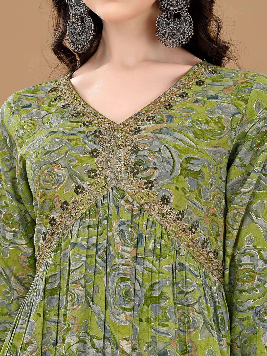 Alia Cut Floral Printed & Embroidered Kurta With Pant & Dupatta Set Luxury Premium, Multicolor - Hiral Fashion - Distacart