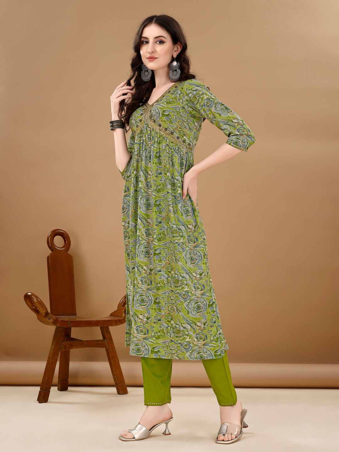 Alia Cut Floral Printed & Embroidered Kurta With Pant & Dupatta Set Luxury Premium, Multicolor - Hiral Fashion - Distacart