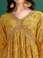 Alia Cut Floral Printed & Embroidered Kurta With Pant & Dupatta Set Luxury Premium, Multicolor - Hiral Fashion - Distacart