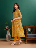 Alia Cut Floral Printed & Embroidered Kurta With Pant & Dupatta Set Luxury Premium, Multicolor - Hiral Fashion - Distacart