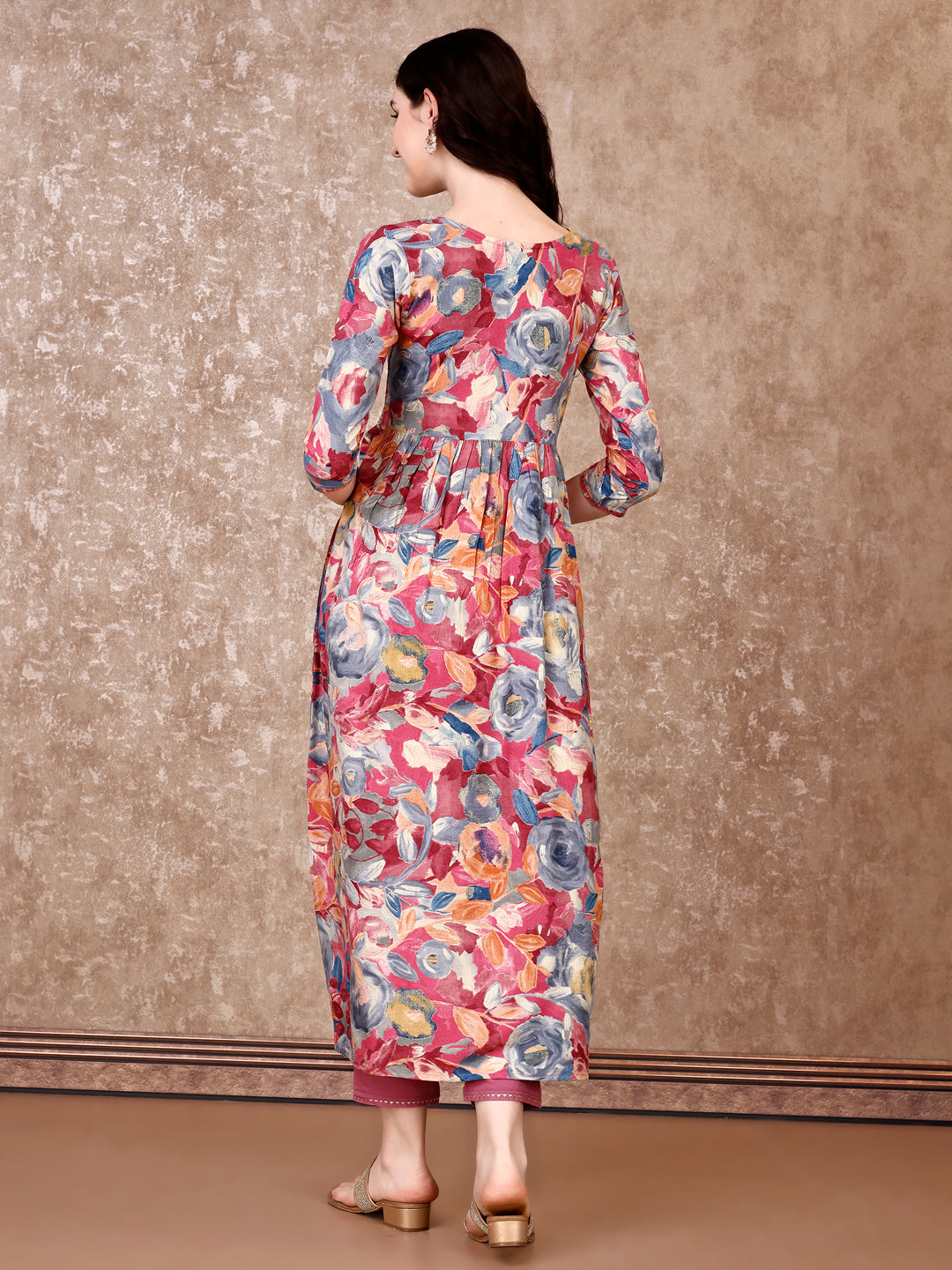 Alia Cut Embroidered & Floral Printed Kurta With Pant & Dupatta Premium Luxury, Multicolor - Hiral Fashion - Distacart