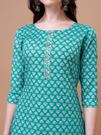 Ethnic Motifs Printed Casual Wear Cotton Kurta With Pant & Dupatta, Multicolor - Hiral Fashion - Distacart