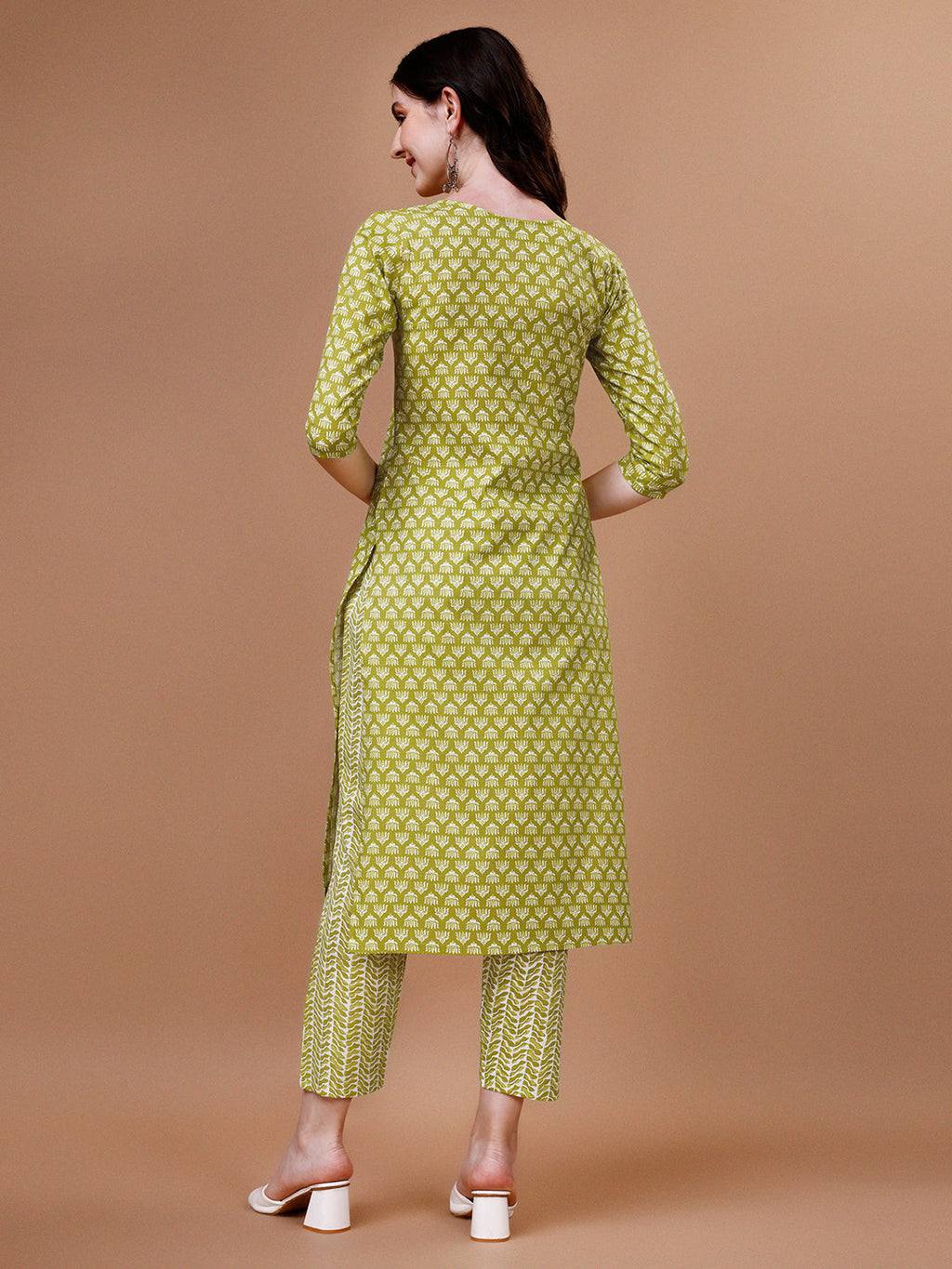 Ethnic Motifs Printed Casual Wear Cotton Kurta With Pant & Dupatta, Multicolor - Hiral Fashion - Distacart