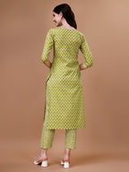 Ethnic Motifs Printed Casual Wear Cotton Kurta With Pant & Dupatta, Multicolor - Hiral Fashion - Distacart