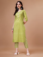 Ethnic Motifs Printed Casual Wear Cotton Kurta With Pant & Dupatta, Multicolor - Hiral Fashion - Distacart