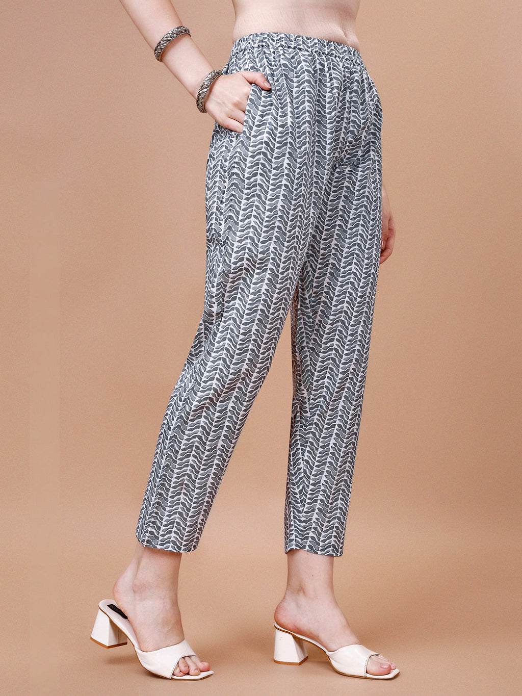 Ethnic Motifs Printed Casual Wear Cotton Kurta With Pant & Dupatta, Multicolor - Hiral Fashion - Distacart
