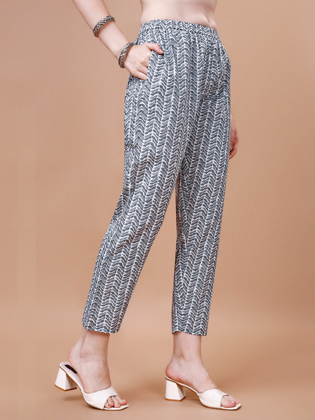 Ethnic Motifs Printed Casual Wear Cotton Kurta With Pant & Dupatta, Multicolor - Hiral Fashion - Distacart