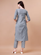 Ethnic Motifs Printed Casual Wear Cotton Kurta With Pant & Dupatta, Multicolor - Hiral Fashion - Distacart