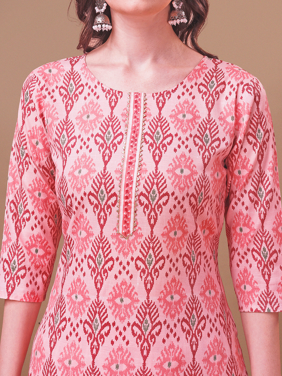 Printed Cotton Kurta With Pant & Dupatta, Multicolor - Hiral Fashion - Distacart