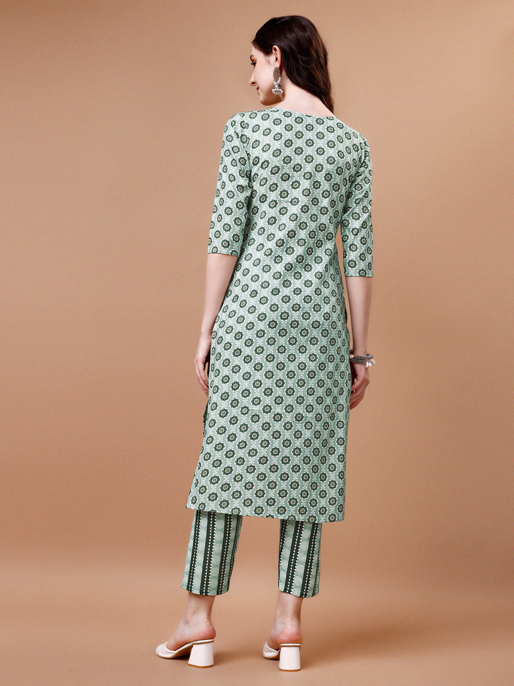 Floral Printed Cotton Kurta With Pant & Dupatta, Multicolor - Hiral Fashion