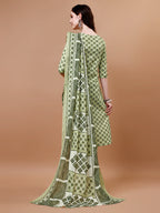 Floral Printed Cotton Kurta With Pant & Dupatta, Multicolor - Hiral Fashion - Distacart