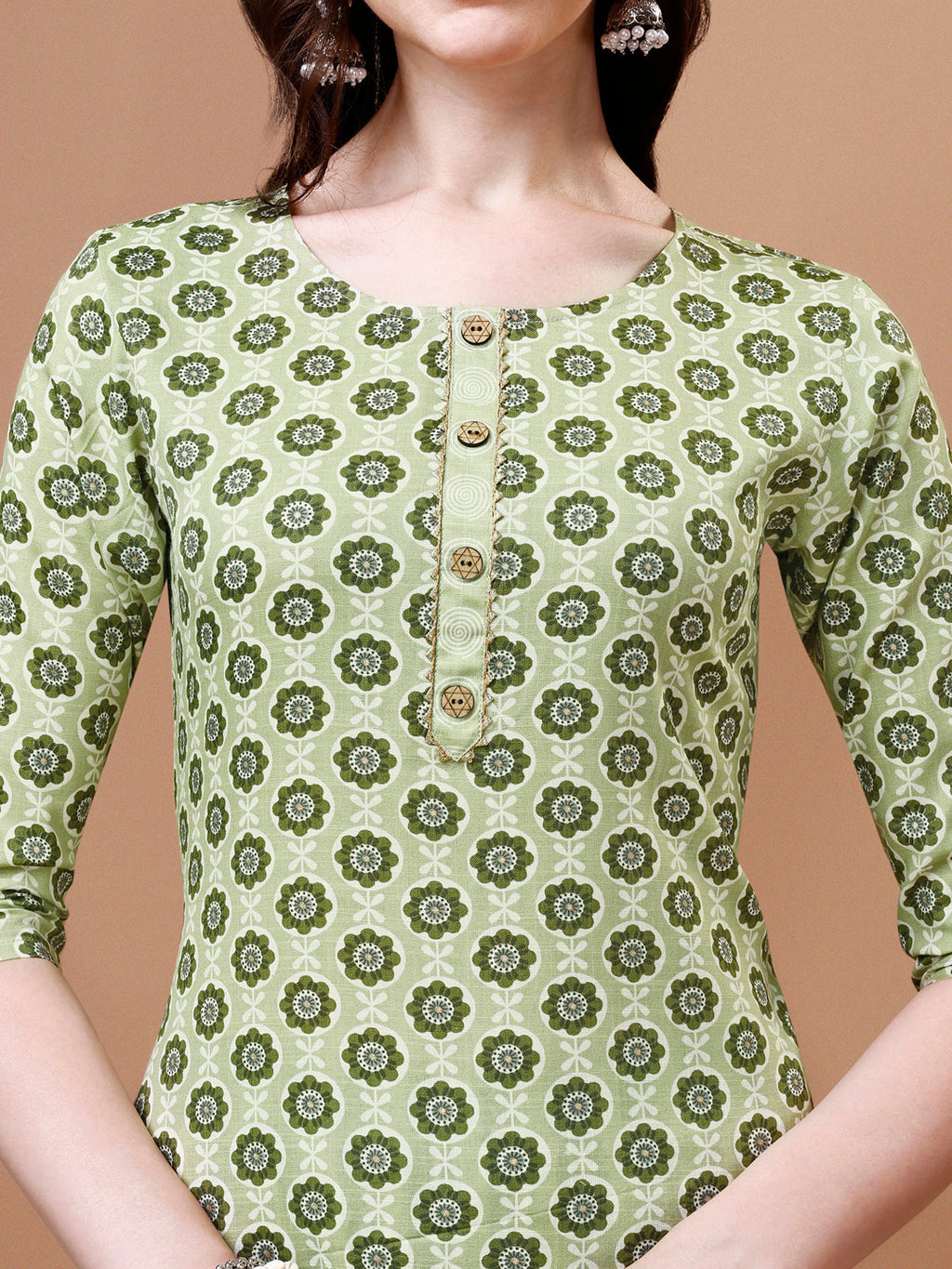 Floral Printed Cotton Kurta With Pant & Dupatta, Multicolor - Hiral Fashion - Distacart
