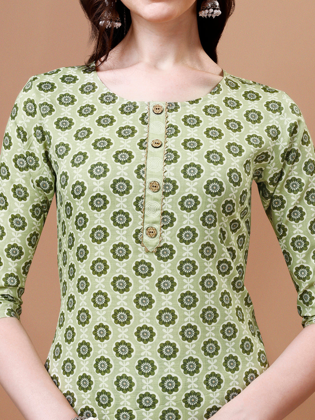 Floral Printed Cotton Kurta With Pant & Dupatta, Multicolor - Hiral Fashion - Distacart