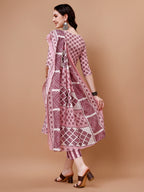 Floral Printed Cotton Kurta With Pant & Dupatta, Multicolor - Hiral Fashion