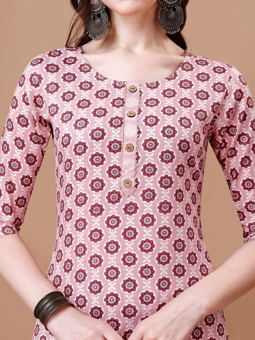 Floral Printed Cotton Kurta With Pant & Dupatta, Multicolor - Hiral Fashion