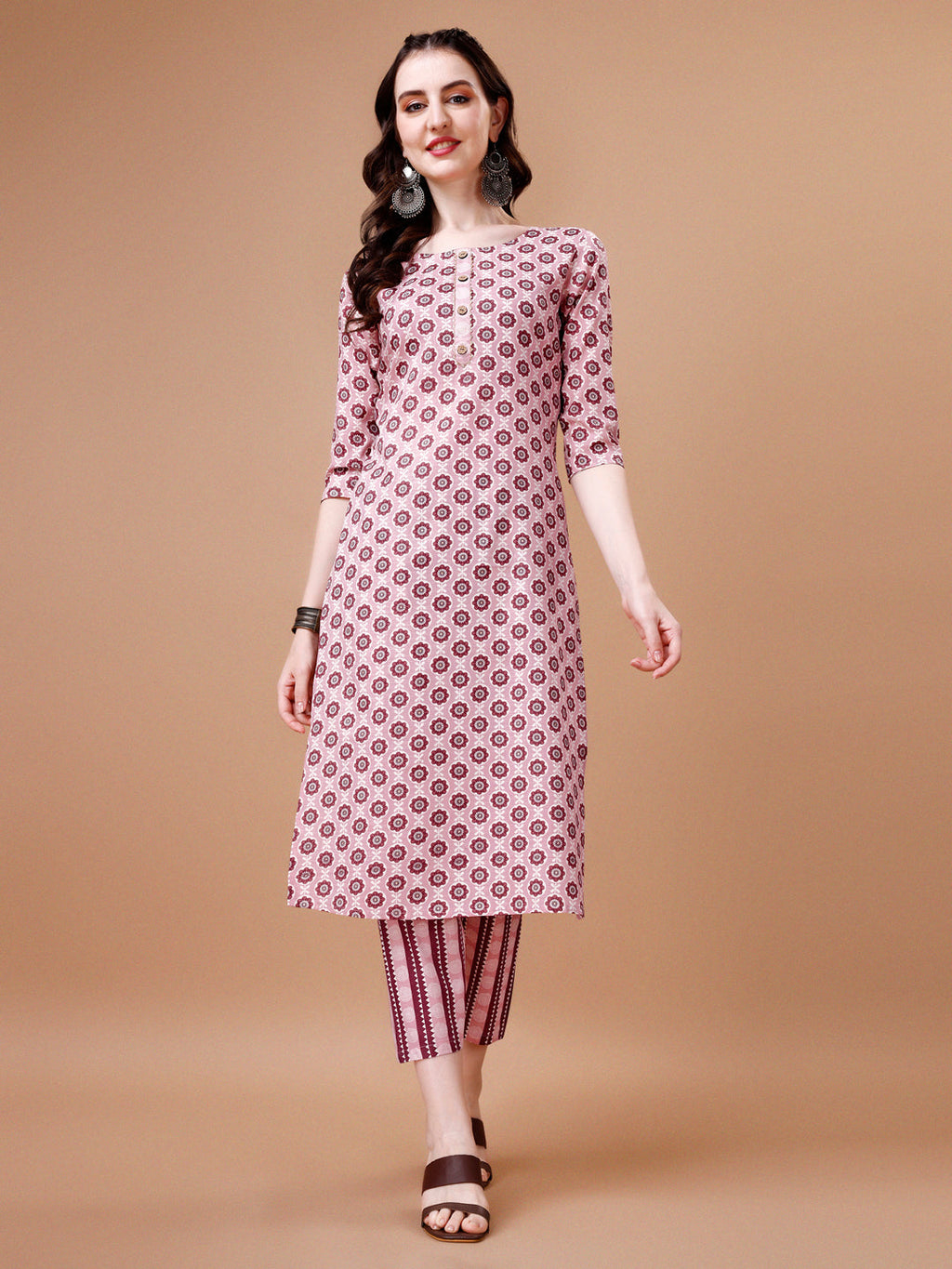 Floral Printed Cotton Kurta With Pant & Dupatta, Multicolor - Hiral Fashion