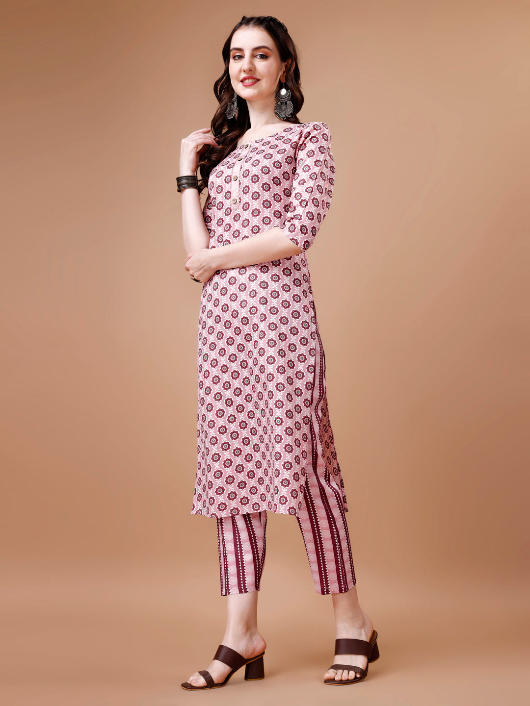 Floral Printed Cotton Kurta With Pant & Dupatta, Multicolor - Hiral Fashion