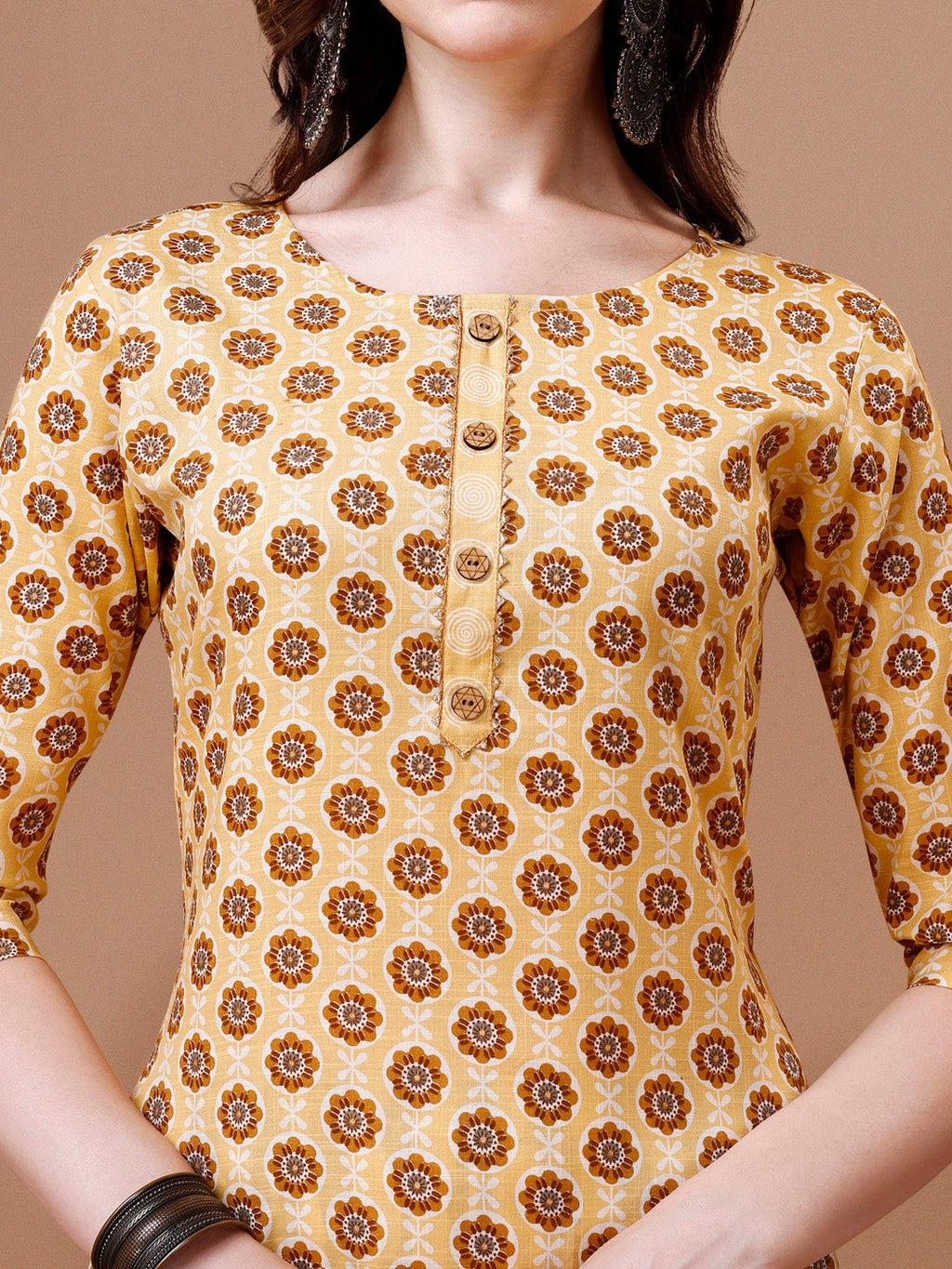 Floral Printed Cotton Kurta With Pant & Dupatta, Multicolor - Hiral Fashion