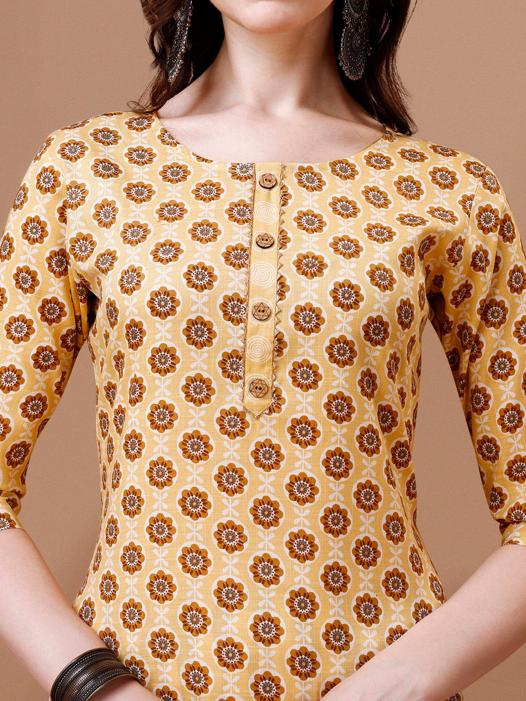 Floral Printed Cotton Kurta With Pant & Dupatta, Multicolor - Hiral Fashion