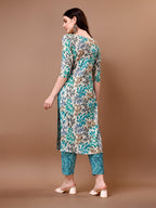 Floral Printed Kurta With Pant & Dupatta, Multicolor - Hiral Fashion