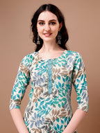Floral Printed Kurta With Pant & Dupatta, Multicolor - Hiral Fashion