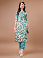 Floral Printed Kurta With Pant & Dupatta, Multicolor - Hiral Fashion