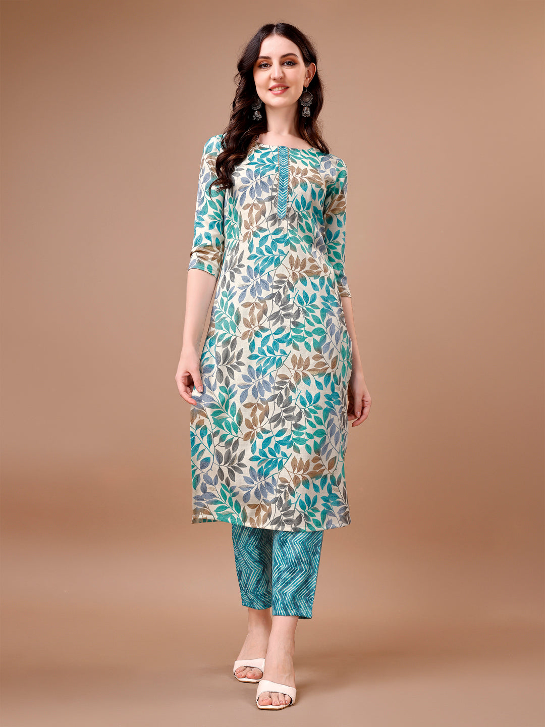 Floral Printed Kurta With Pant & Dupatta, Multicolor - Hiral Fashion