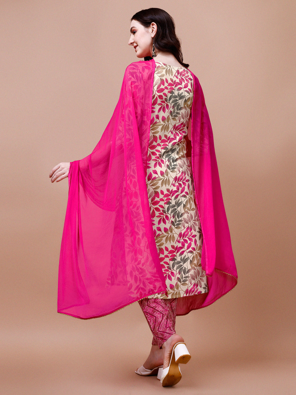 Floral Printed Kurta With Pant & Dupatta, Multicolor - Hiral Fashion