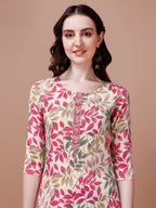 Floral Printed Kurta With Pant & Dupatta, Multicolor - Hiral Fashion