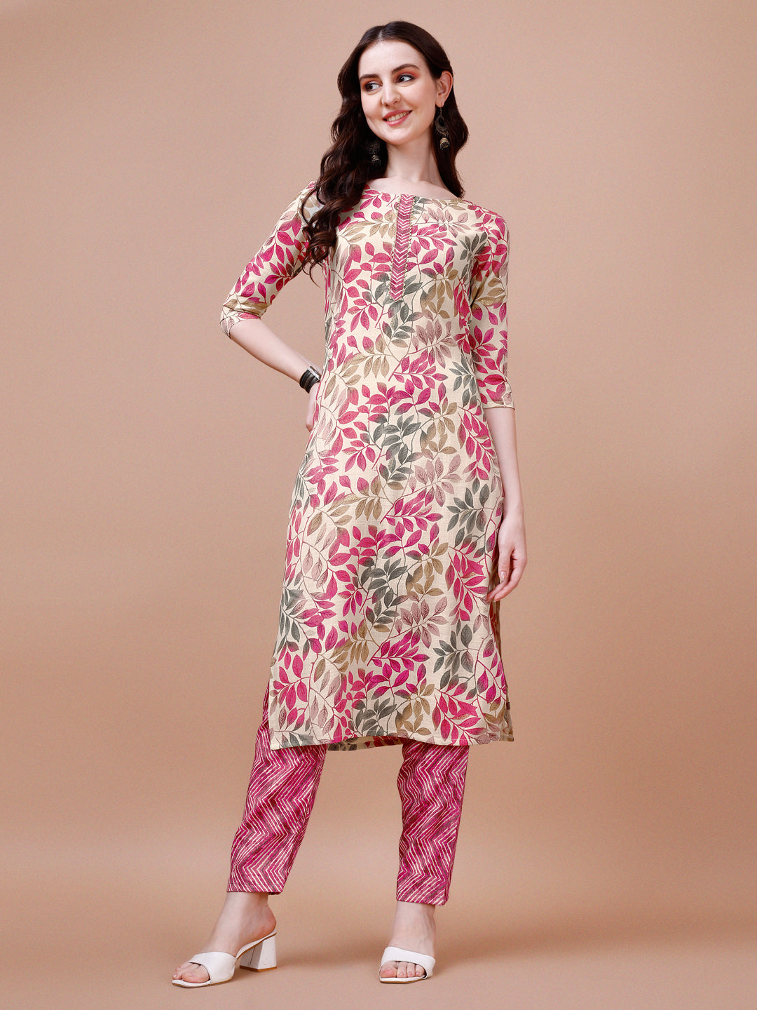 Floral Printed Kurta With Pant & Dupatta, Multicolor - Hiral Fashion