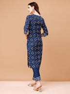 Printed Rayon Kurta With Pant & Dupatta, Multicolor - Hiral Fashion - Distacart