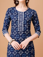 Printed Rayon Kurta With Pant & Dupatta, Multicolor - Hiral Fashion - Distacart