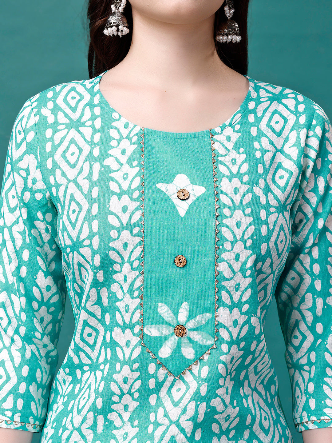 Bandhani Printed Cotton Kurta With Pant & Dupatta, Multicolor - Hiral Fashion - Distacart