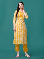 Bandhani Printed Cotton Kurta With Pant & Dupatta, Multicolor - Hiral Fashion - Distacart