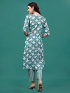 Floral Printed Casual Wear Kurta With Pant & Dupatta, Multicolor - Hiral Fashion - Distacart