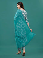 Floral Printed Casual Wear Kurta With Pant & Dupatta, Multicolor - Hiral Fashion - Distacart