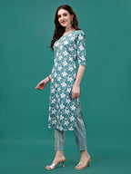 Floral Printed Casual Wear Kurta With Pant & Dupatta, Multicolor - Hiral Fashion - Distacart