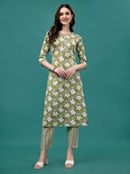 Floral Printed Casual Wear Kurta With Pant & Dupatta, Multicolor - Hiral Fashion - Distacart