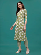 Floral Printed Casual Wear Kurta With Pant & Dupatta, Multicolor - Hiral Fashion - Distacart