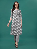 Floral Printed Casual Wear Kurta With Pant & Dupatta, Multicolor - Hiral Fashion - Distacart