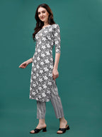 Floral Printed Casual Wear Kurta With Pant & Dupatta, Multicolor - Hiral Fashion - Distacart