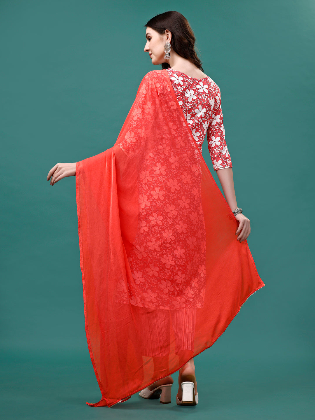 Floral Printed Casual Wear Kurta With Pant & Dupatta, Multicolor - Hiral Fashion - Distacart