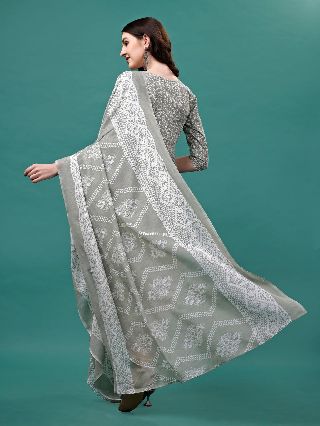 Floral Printed Casual Wear Kurta With Pant & Dupatta, Multicolor - Hiral Fashion