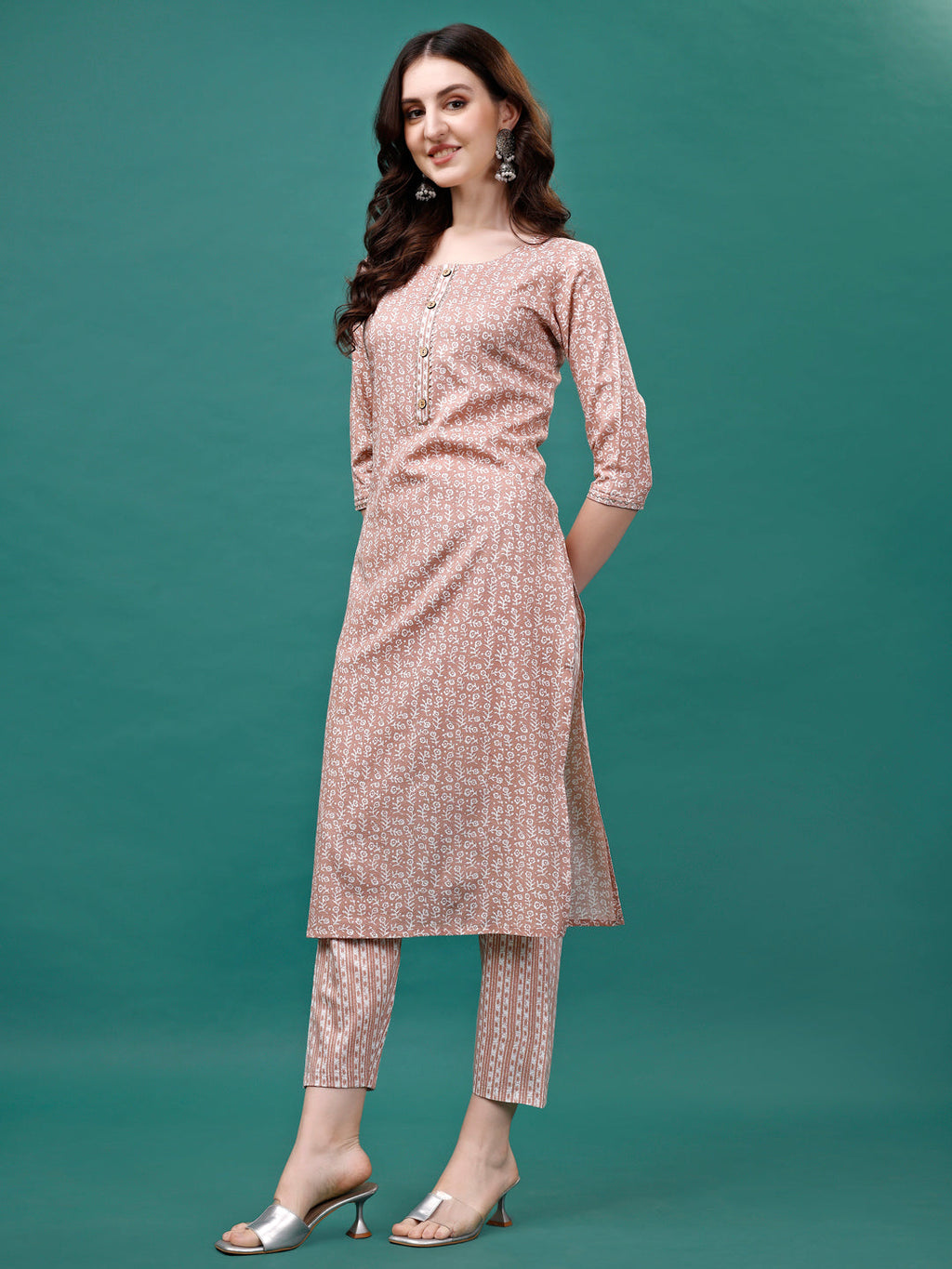 Floral Printed Casual Wear Kurta With Pant & Dupatta, Multicolor - Hiral Fashion