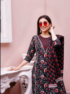 Floral Printed Kurta With Pant & Dupatta, Multicolor - Hiral Fashion - Distacart