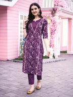 Floral Printed Kurta With Pant & Dupatta, Multicolor - Hiral Fashion - Distacart